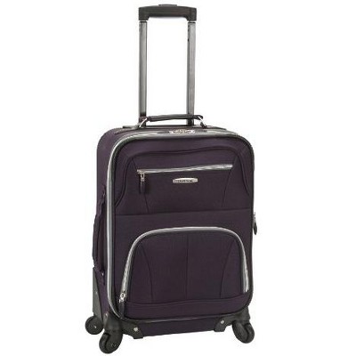 Rockland Pasadena Softside Spinner Wheel Luggage Purple Carry-On 20-Inch