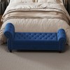 Storage Bench With Arms, 64.5" Wood Upholstered Bench With Storage And Seating, Farmhouse End Of Bed Bench, Storage Ottoman Bench For Bedroom - 2 of 4