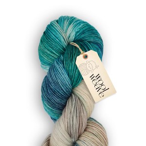 Woolweave Fingering Yarn - Hand Dyed Variegated Yarn - 75% Merino Wool & 25% Polyamide, 438 Yards, 100g - Sandy Sea - 1 of 4