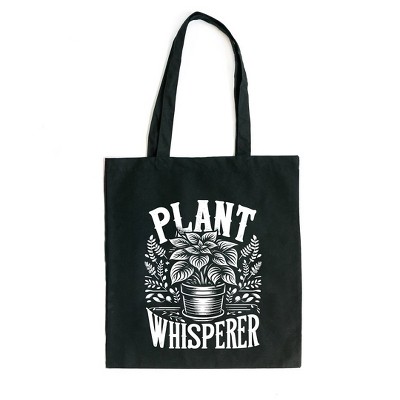 City Creek Prints Plant Whisperer Canvas Tote Bag - 15x16 - Black