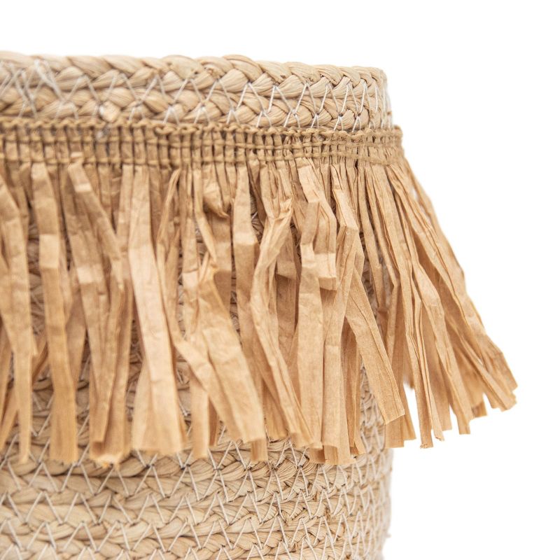 Set of 2 Natural Woven Natural Seagrass & Faux Raffia Basket - Foreside Home & Garden, 4 of 9