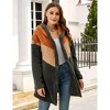 Coolmee Hooded Cardigan for Women Oversized Sweatshirt Fuzzy Fleece Blanket Hoodie Jacket with Front Button Down - 2 of 4