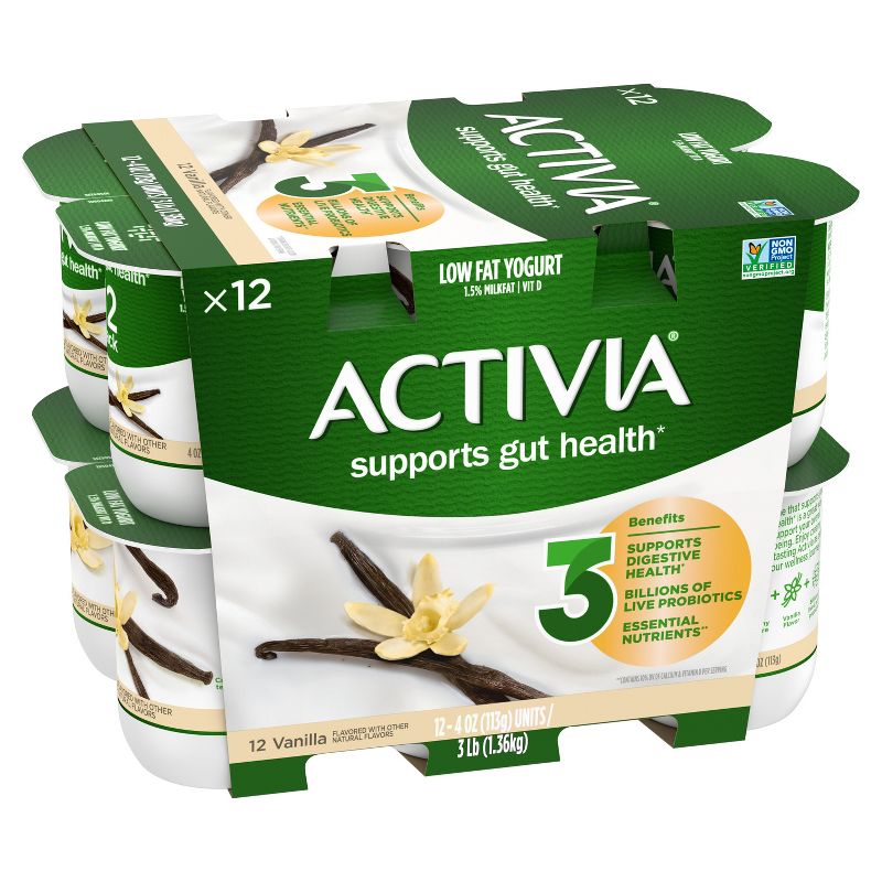 Activia Low Fat Probiotic Vanilla Yogurt - 12ct/4oz Cups, 4 of 12