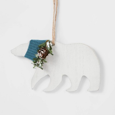 Wooden Winter Bear Christmas Tree Ornament - Wondershop™