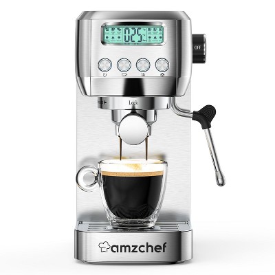 Espresso machine, 20 bar Coffee Machine, Stainless Steel Finish 1350W Espresso Maker, 3-IN-1 Customizable brew setting, LCD panel and panel frother