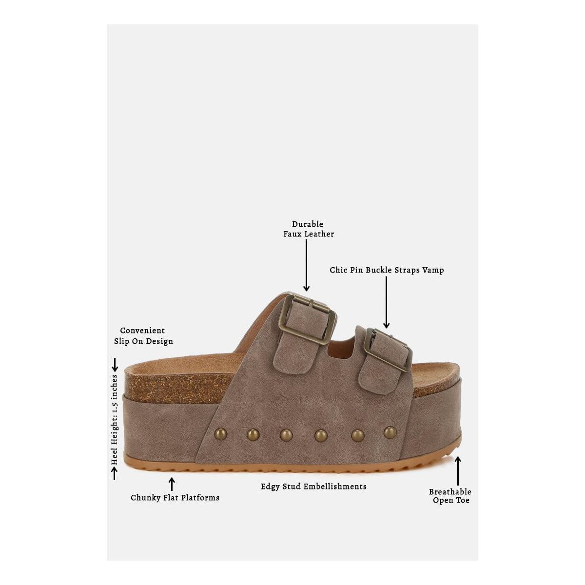Обувь London Rag Womens Impala Studded Faux Leather Slip Ons 6 — фото 6