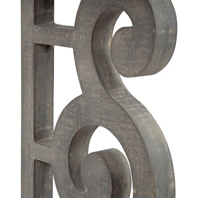 Rustic French Provincial 44.5'' Distressed Wood Console Table in Gray