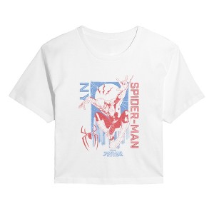 Women's - Spider-Man - Pastel Colors Cropped Graphic T-Shirt : Target