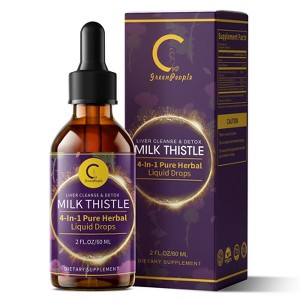 GPGP GreenPeople Milk Thistle Extract Drops for Liver Cleanse & Repair, 4-in-1 High Potency Herbal Tincture, Vegan, Non-GMO, 2.1 FL OZ - 1 of 4