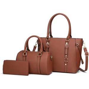 West 3PCS Purses for Women Tote Bag and Wallet Set Shoulder Satchel Handbags - 1 of 4