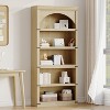 Arched Bookcase 5 Shelf Bookshelf 68.7" Tall Bookcase Farmhouse Curved Storage Rack Wooden Bookshelves for Home Office Natural - 2 of 4