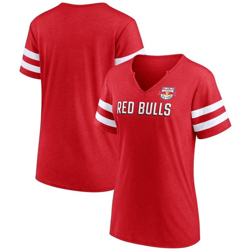 MLS New York Red Bulls Women&#39;s Split Neck Team Specialty T-Shirt, 1 of 4