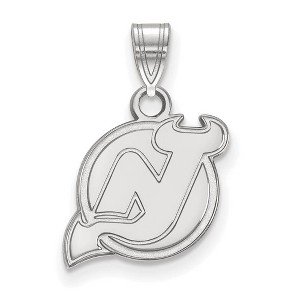 Black Bow Jewelry 14k White Gold New Jersey Devils NHL Small Pendant - 1 of 3