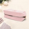 Unique Bargains Corduroy Rectangular Letter Makeup Bag Pink 1 Pc - 3 of 4