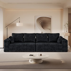 WJSHome 134" Modular Sectional Cloud Couches, Upholstered Deep Seat Boneless Sofa for Living Room - 1 of 4