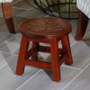 FURNIinspire Ottomans And Benches Carved Wooden Step Stool Fun Designs Premium Rubberwood Versatile Use, Maple Leaf Style, Red, 11.00"*11.00"*10.00" - 4 of 4