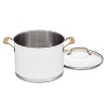 Cuisinart Classic 8qt Stainless Steel Stock Pot with Cover and Brushed Gold Handles Matte White: Dishwasher & Oven Safe - 2 of 3