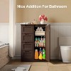 LunaLulinlk 33'' Small Kitchen Pantry Cabinet with 3 Shelves and 1 Door for Kitchen Dining Room and Bathroom, Dark Brown - 2 of 4