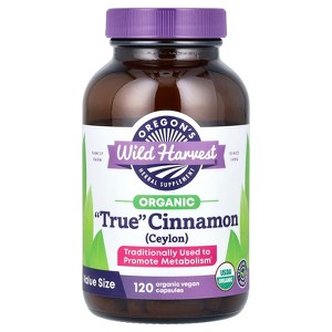 Oregon's Wild Harvest Organic True Cinnamon, 900 mg, 120 Organic Vegan Capsules (450 mg per Capsule) - 1 of 2