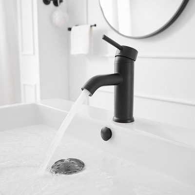 Matte Black Stainless Steel Single-Handle Bathroom Faucet