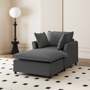 Whisen Oversized Modern Sofa Module for Modular Sectional Sofa, Wide Seat Chenille Armchair with Pillows - 1 of 4