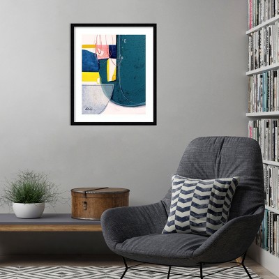 21 x 25 Svelte Noir Black Wood Framed Abstract Art Print