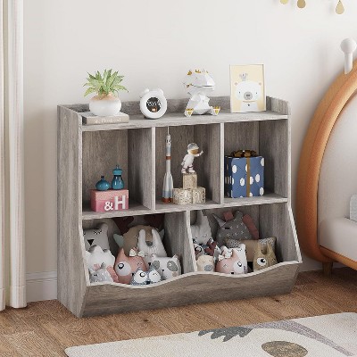 Kids Bookshelf and Bookcase Toy Storage Multi Shelf with Cubby Organizer Cabinet for Boys Girls,for Children Playroom Hallway