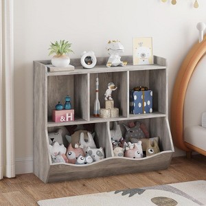 Kids Bookshelf and Bookcase Toy Storage Multi Shelf with Cubby Organizer Cabinet for Boys Girls,for Children Playroom Hallway - 1 of 4