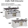 46" Lift Top Coffee Table with Sliding Door, Modern Coffee Table with Adjustable Shelf & Hidden Compartment for Living Room, Office - 4 of 4