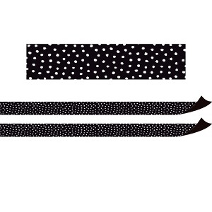 Teacher Created Resources® Black with White Painted Dots Magnetic Border, 24 Feet Per Pack, 2 Packs - 1 of 3