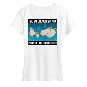 Women's - Disney - Mrs. Teapot Meme Short Sleeve Graphic T-Shirt - 1 of 4