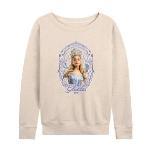 Women's - Wicked - Art Noveau Glinda Lightweight French Terry Wide Neck Long Sleeve Graphic Shirt - 1 of 4