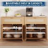 34" Sideboard Buffet Cabinet with Storage, Wooden Credenza with Adjustable Shelves and Drawers, Rattan Door Buffet Table, Console Coffee Bar - 4 of 4