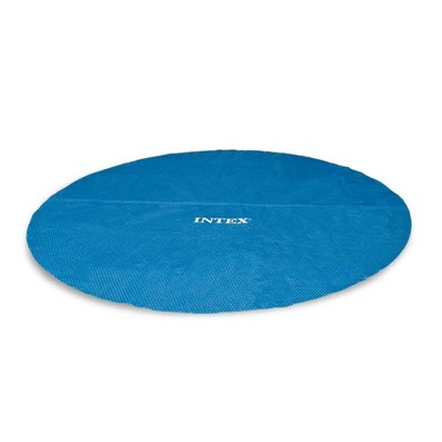 Intex 29023E 15-Foot Round Easy Set Vinyl Float Solar Cover for Swimming Pools with Drain Holes and Carry Storage Bag, Blue