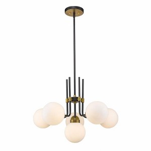 Z-Lite Parsons 6 - Light Chandelier in  Matte Black/Olde Brass - 1 of 3