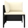 vidaXL 4 Piece Patio Sofa Set with Cushions Black Poly Rattan - 3 of 4