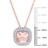 EVERLY JEWELRY | Rose Plated Sterling Silver 2.85 CT TGW Cubic Zirconia & Simulated Morganite Fashion Necklace, 16+2" Ext. - 2 of 4