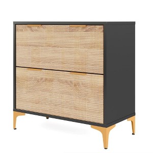 Resenkos Filing Stroage Cabinets,File Stroage Cabinet, 2-Drawer File Cabinet, Modern Filing Cabinet with Adjustable Hanging Bar,Brown - 1 of 4