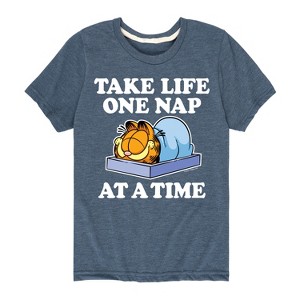 Boys' - Garfield - Take Life One Nap Short Sleeve Graphic T-Shirt - 1 of 4
