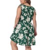 Agnes Orinda Women's Plus Size Boho Tie Strap Sleeveless Floral V Neck Midi A-Line Sundresses - 3 of 4