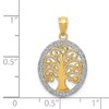 Black Bow Jewelry 14k Yellow Gold & White Rhodium Oval Tree of Life Pendant, 16mm - 4 of 4