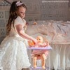 Olivia's Little World Wooden Baby Doll High Chair with Cushion, White/Purple - 4 of 4