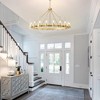 PAKOKULA 49.2 in. 20-Light Gold Wagon Wheel Chandelier with Clear Glass Shades, Modern Dimmable Fixture for Dining Room - 2 of 4