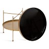 Kate and Laurel Nira Round Metal Coffee Table, 26" Diameter, Black and Gold - 3 of 4