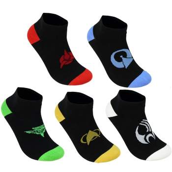 Star Trek Next Generation Races Multi Pack Mens No Show Socks 5 Pack Multicoloured