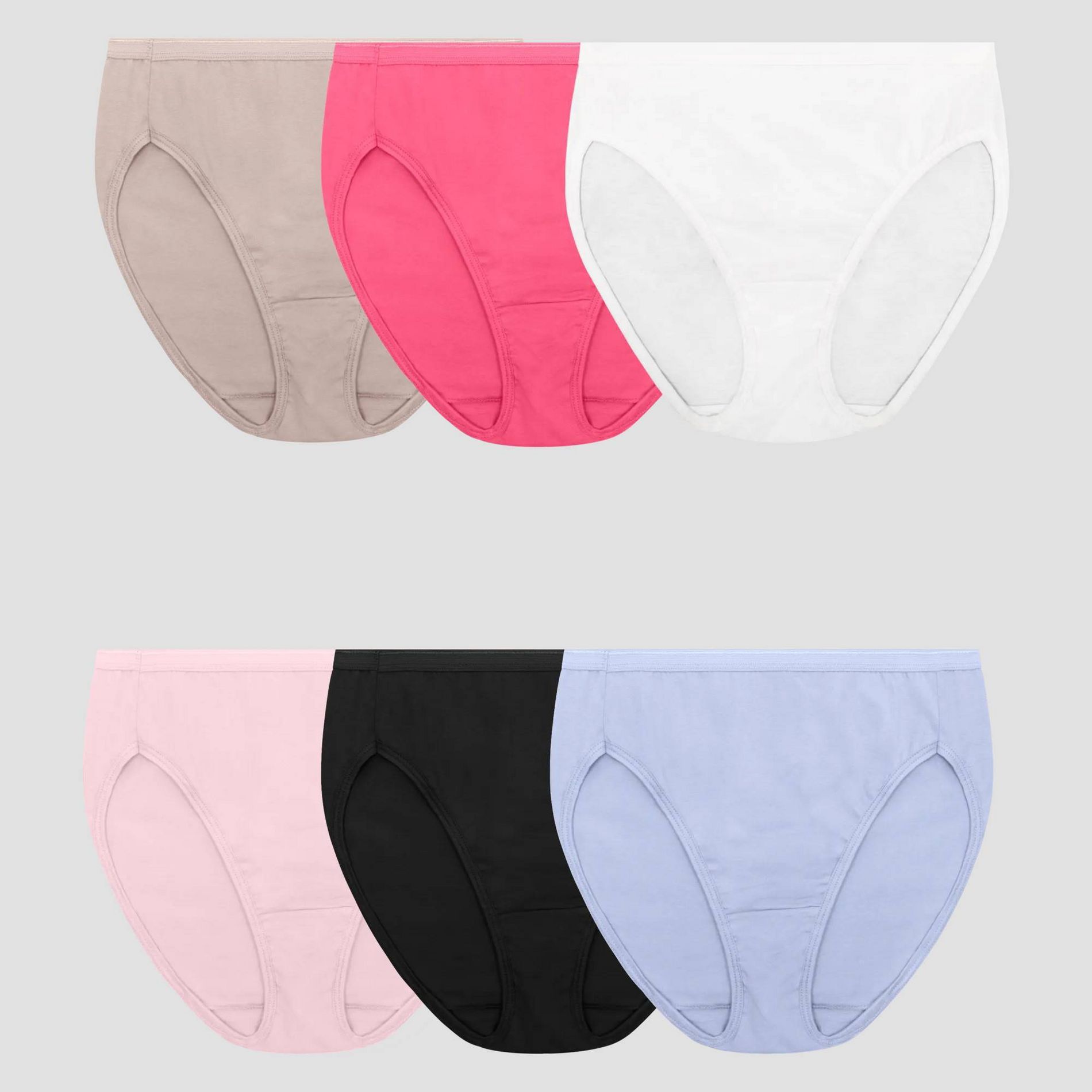 Fruit of the Loom Women's 6pk Cotton Hi-Cut Underwear - Colors May Vary 6
