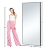 Wooakway Black Metal Full Length Mirror Accent Wall Mirror Freestand Mirror with Bracket - 4 of 4