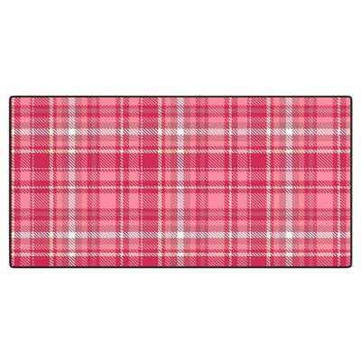 Avenie Pink Plaid Desk Mat -Deny Designs