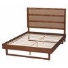 Baxton Studio Queen Size Donnica Wood Platform Bed Woven Rattan Brown/Walnut Brown - 2 of 4