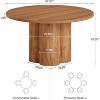 Lantine Round Dining Table for 4-6, 47 Inch Farmhouse Fluted Kitchen Dining Room Table Circle Table with Sturdy Pedestal Base (Chairs Not Included) - 3 of 4